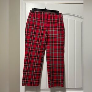 J. Crew Christmas Plaid Cropped Pants